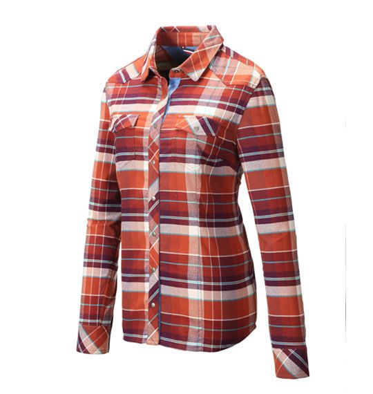 女彈性T400格紋保暖襯衫