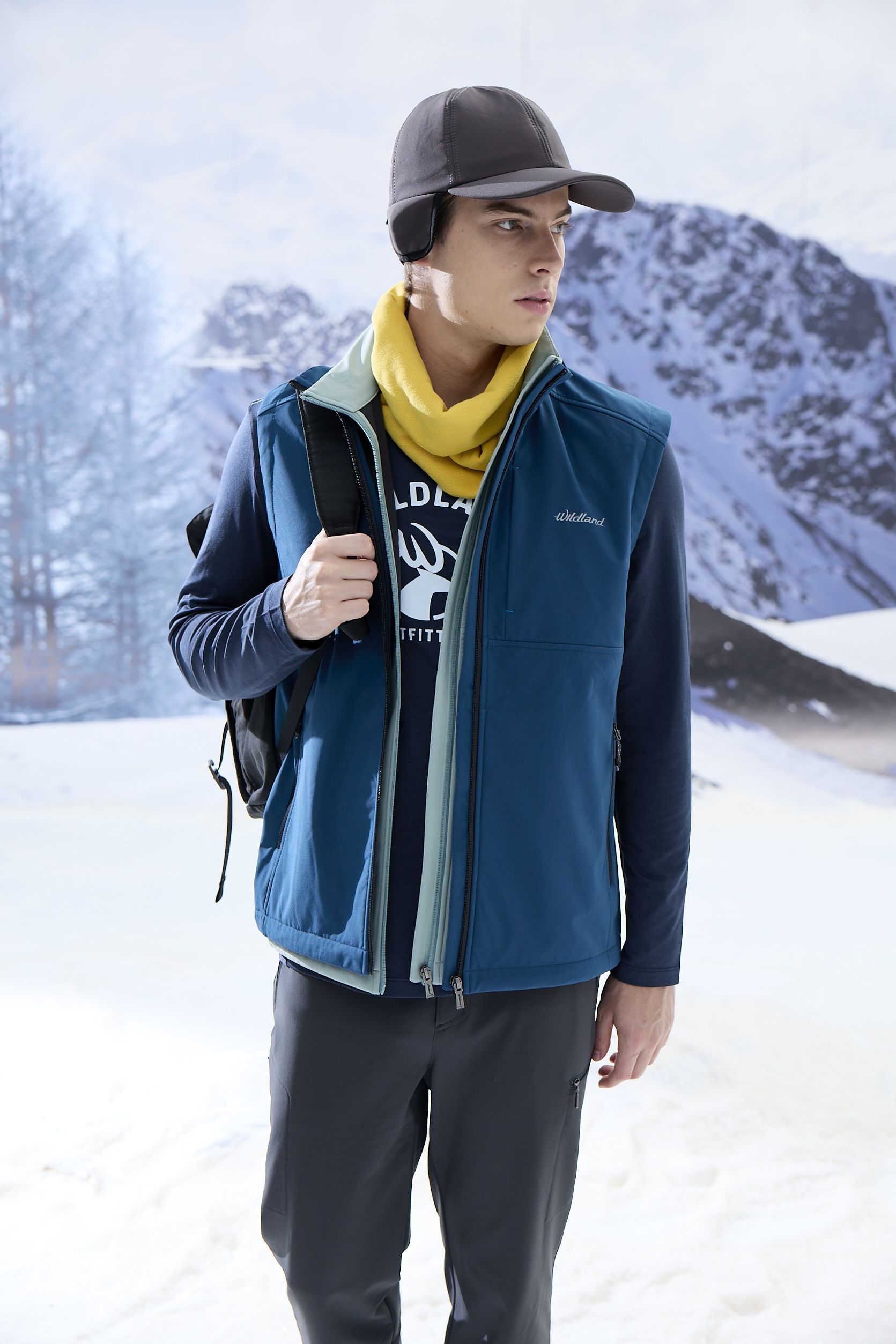 男彈性超輕三層山旅機能背心