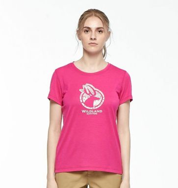女彈性LOGO印花圓領上衣